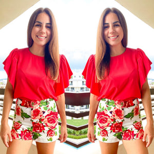 Flower Print Shorts