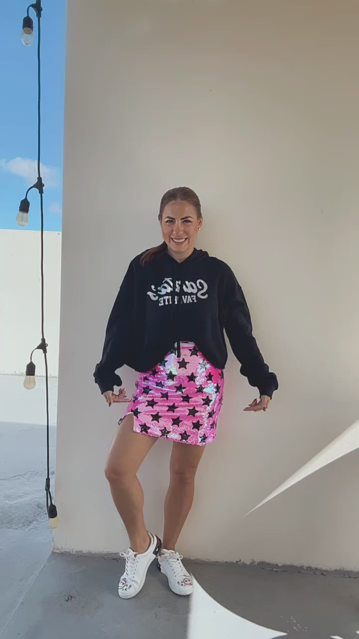 Diva Pink Star Sequins Skirt