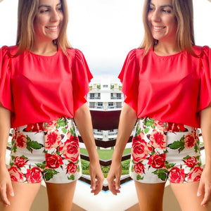 Flower Print Shorts